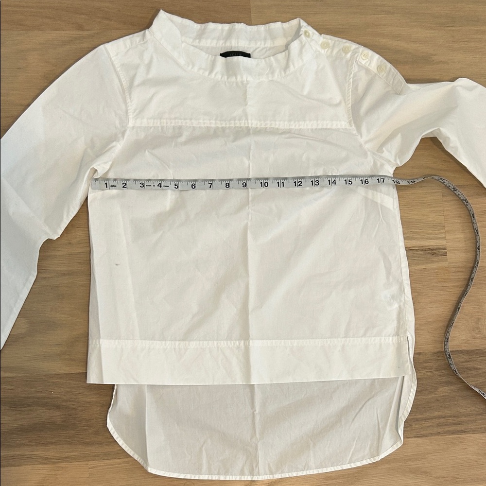 Classic J.Crew White Cotton Funnelneck Top, 4P, EUC - Picture 4 of 4